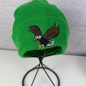 Beechfield Green‎ Eagle Embroidered Knit Beanie Hat Winter Warm Unisex